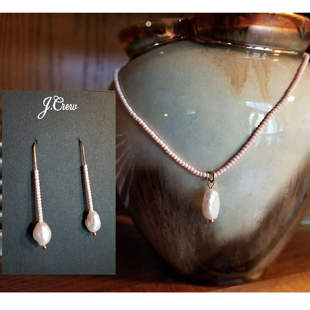 NWT Necklace & Earring Set Freshwater Pearl